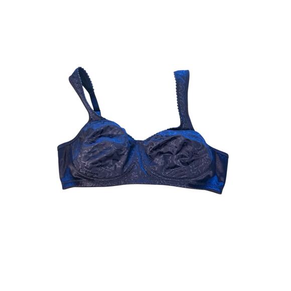 Playtex 18 Hour Bra Size 36B Navy Blue Lightly Lined Wireless Bra Style #4745 - Picture 3 of 4
